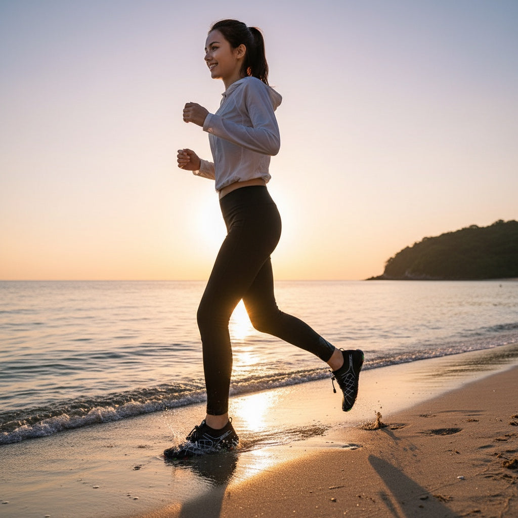 Black barefoot water shoes for all fitness from beach to road or gym runs