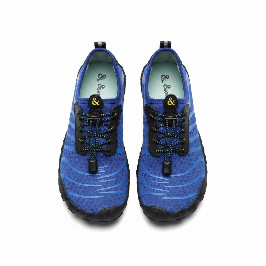 Blue Barefoot shoes with overview look