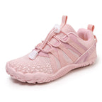 Pink children barefoot shoes with pink laces and rubber sole, wide toe  and perfect for all fitness 