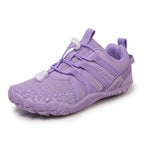 Purple children barefoot shoes with laces and rubber soles. perfect for all fitness and waterproof