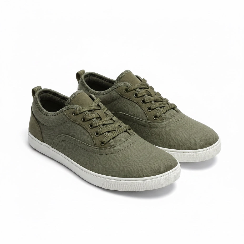 Green unisex barefoot shoes with a white shoes, built for comfort 