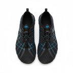 Black and Blue water shoes with black laces 