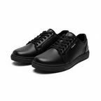 Black mens barefoot shoes with black sole and laces perfect for work and pleasure