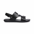 Black minimalist barefoot sandals with adjustable straps and flexible sole