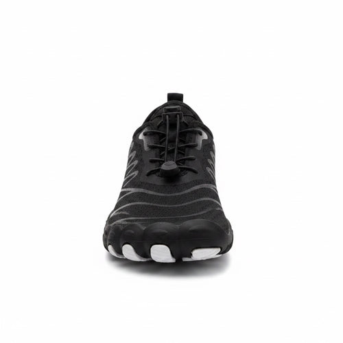 Front view highlighting the natural foot shaped design and spacious toe area.