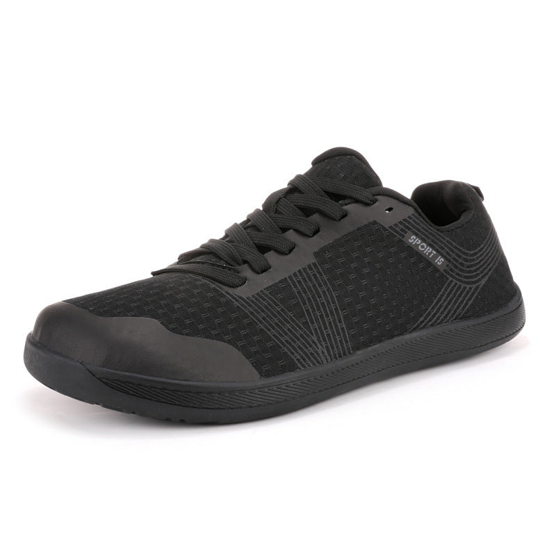 Black barefoot shoes with wide toe for natural movement