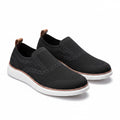 Black loafers Slip On Shoes with white rubber sole