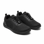 Pulse black barefoot shoe with black sole and laces built for comfort, wide toe for elegant finish.