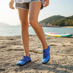 Dark blue barefoot shoes with wide toe for fitness and waterproof