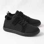 Black barefoot shoes with black sole and laces