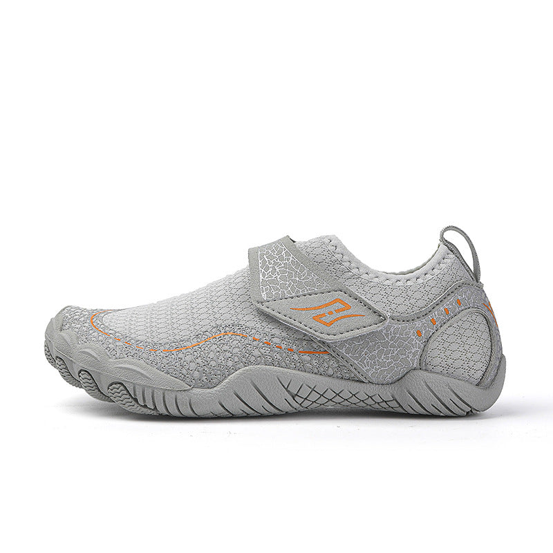 Grey Children's barefoot shoes waterprof. Perfect for fitness, wide toe for natural movement and foot pain relief.