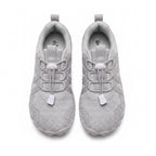 Grey Barefoot shoes from a top view.