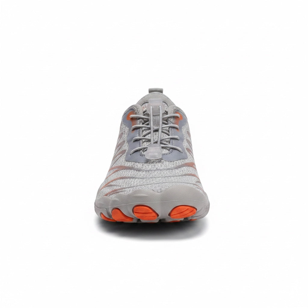 Front view highlighting the natural foot shaped design and spacious toe area.