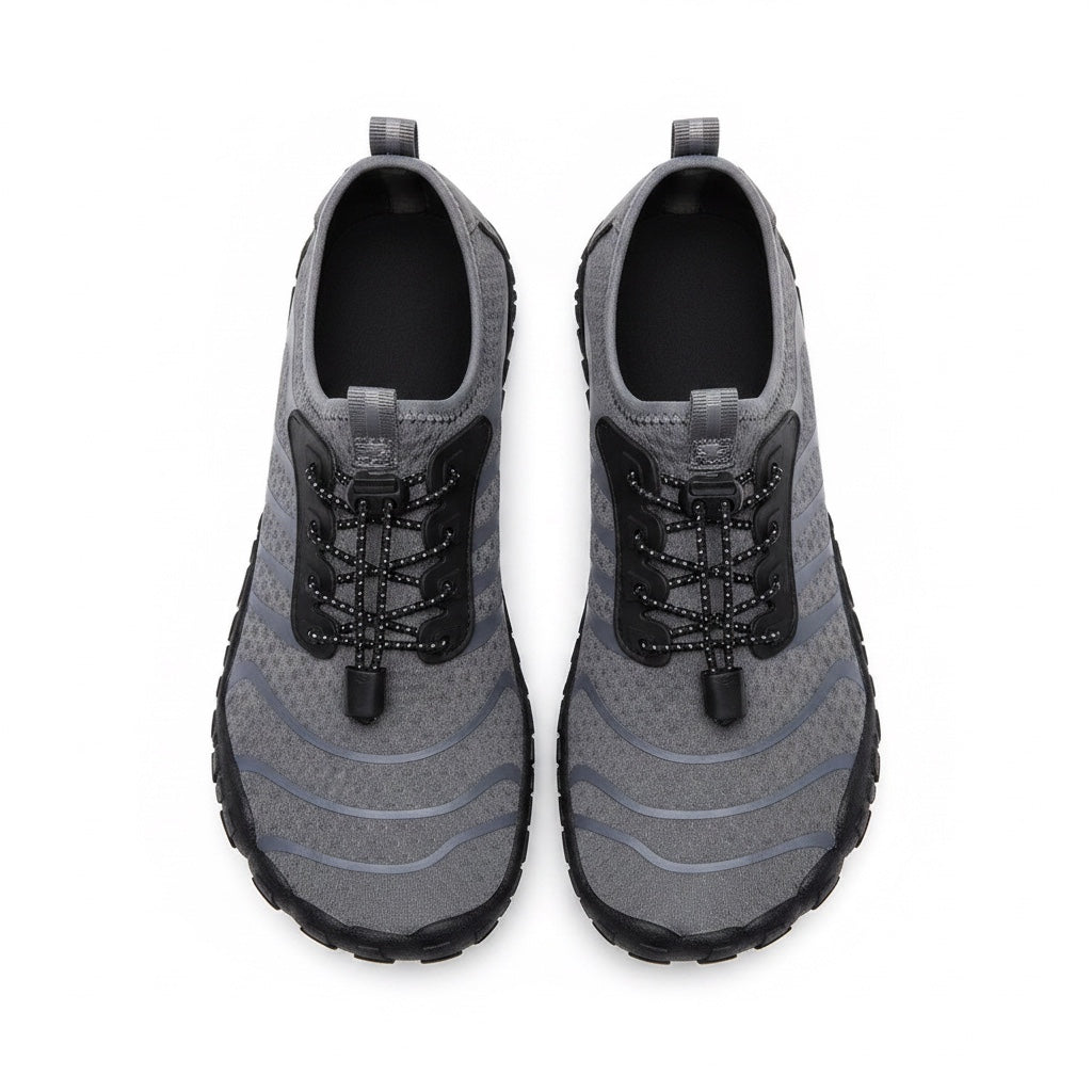 Grey Unisex Barefoot shoe with a overview look