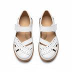 Ladies white Orthopaedic sandals with rubber sole with top view