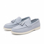 Sky blue loafers with a white sole made for a elegant finish, from daily event to everyday socialising these are perfect.