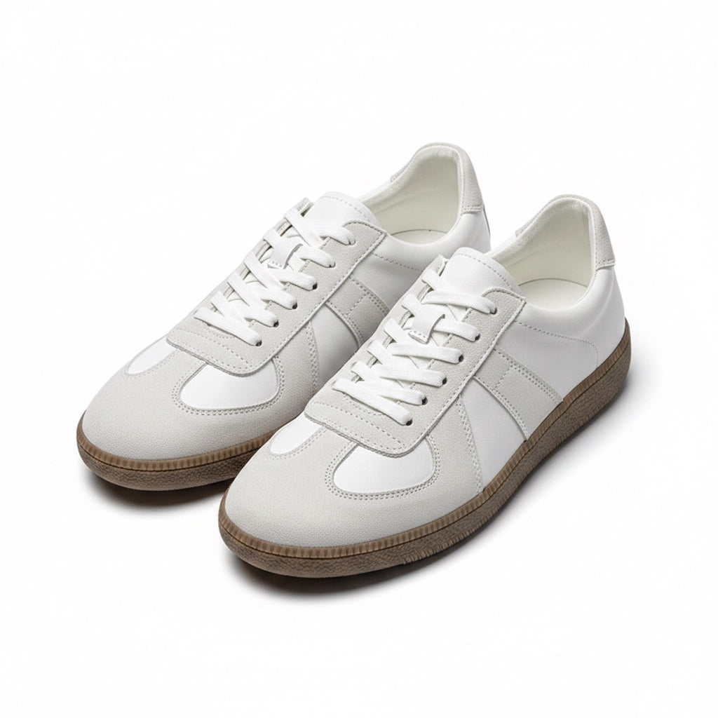 White leather loafers made with leather for elegant quality