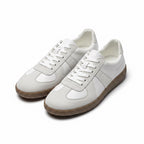 White leather loafers made with leather for elegant quality