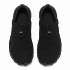 Black knit Men's Barefoot shoes with over view look.
