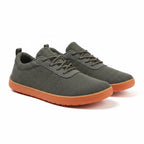 Green men Barefoot shoes with green laces and orange sole