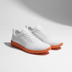 Barefoot knit shoes with a orange sole