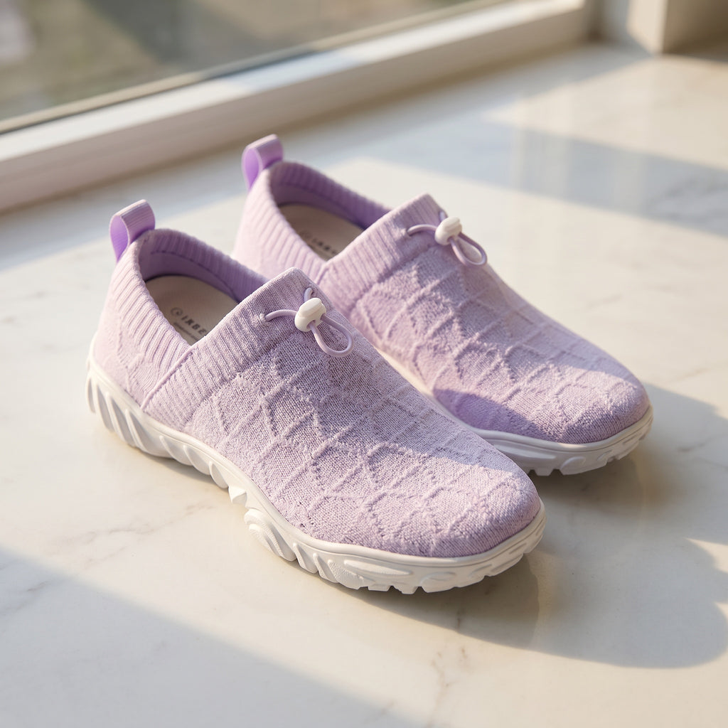 casual barefoot shoe with white rubber sole, lightweight and wide toe.