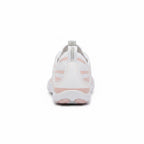 Rear view of the white Nomad barefoot shoe showing the heel design and lightweight construction.