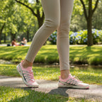 Barefoot shoes worn during an outdoor walk, showcasing their lightweight and flexible everyday style.