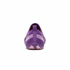Rear view of a purple unisex barefoot shoe showing the heel and flexible sole