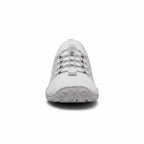 Front facing view showing the wide toe box and natural foot shaped design.